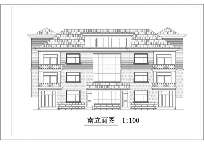 某二层砖混结构别墅建筑设计施工图（11mx12m）_图1
