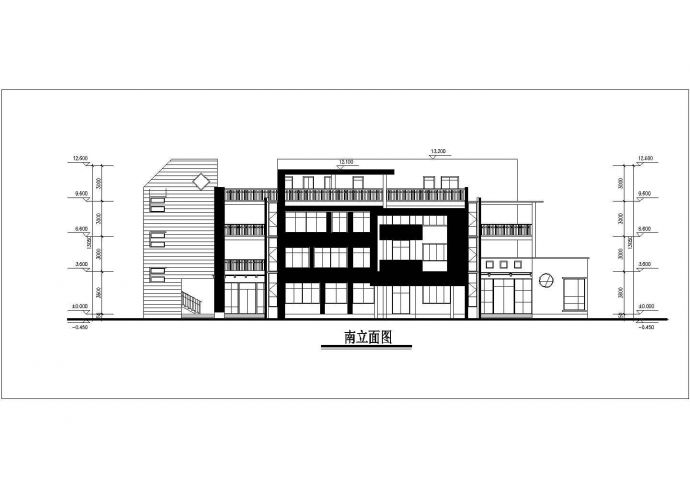 某四层砖混结构幼儿园建筑设计方案图（高13米）_图1