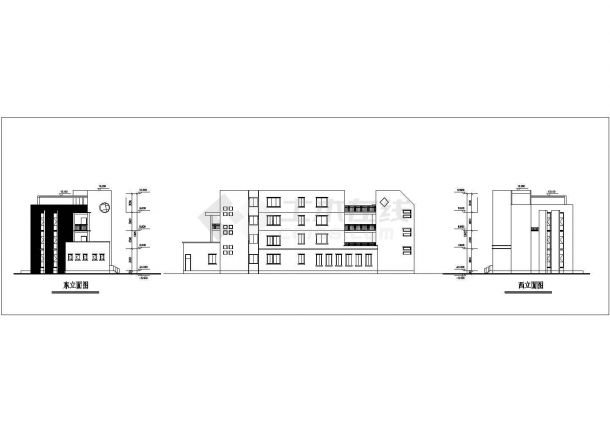 某四层砖混结构幼儿园建筑设计方案图（高13米）-图二