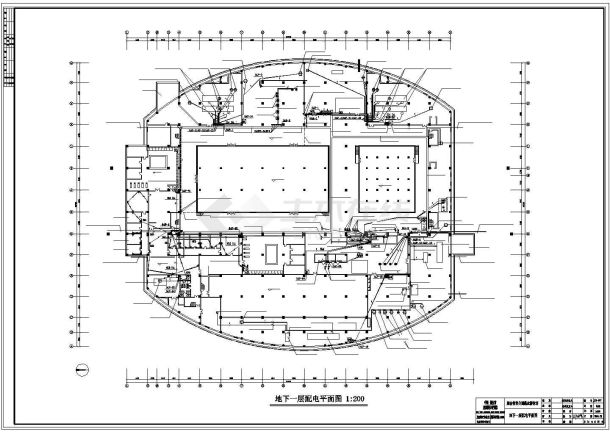 山东某32000㎡三层跳水游泳馆强电及弱电施工图-图一