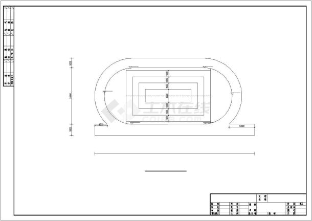 中国小学校园200米塑胶跑道标准操场cad施工图-图二
