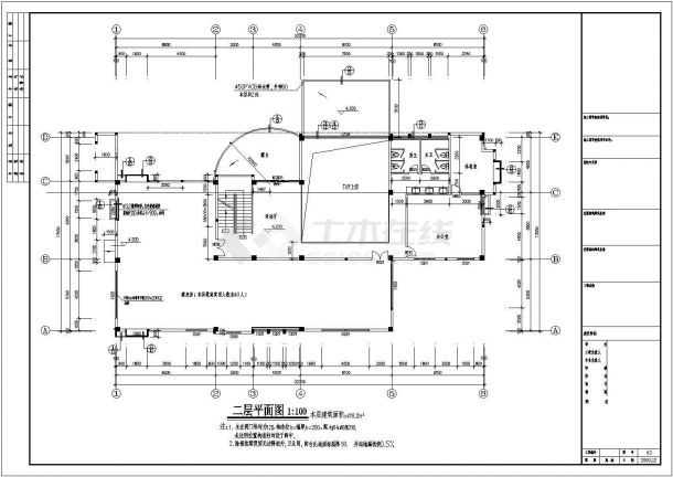 某704㎡高级商住区三层会所建筑设计方案图纸（高14米）VIP-图二