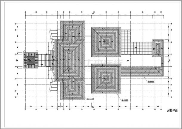 宝安某三层框架结构高尔夫球会所建筑方案图（高19米）-图二