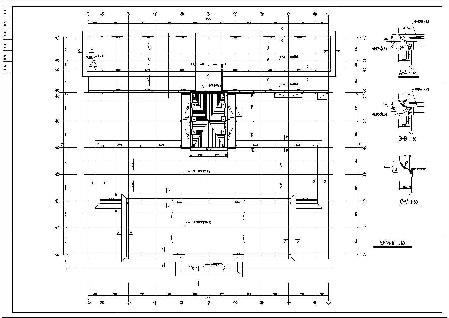 某学院二层砖混结构食堂建筑扩初图纸（高9米）