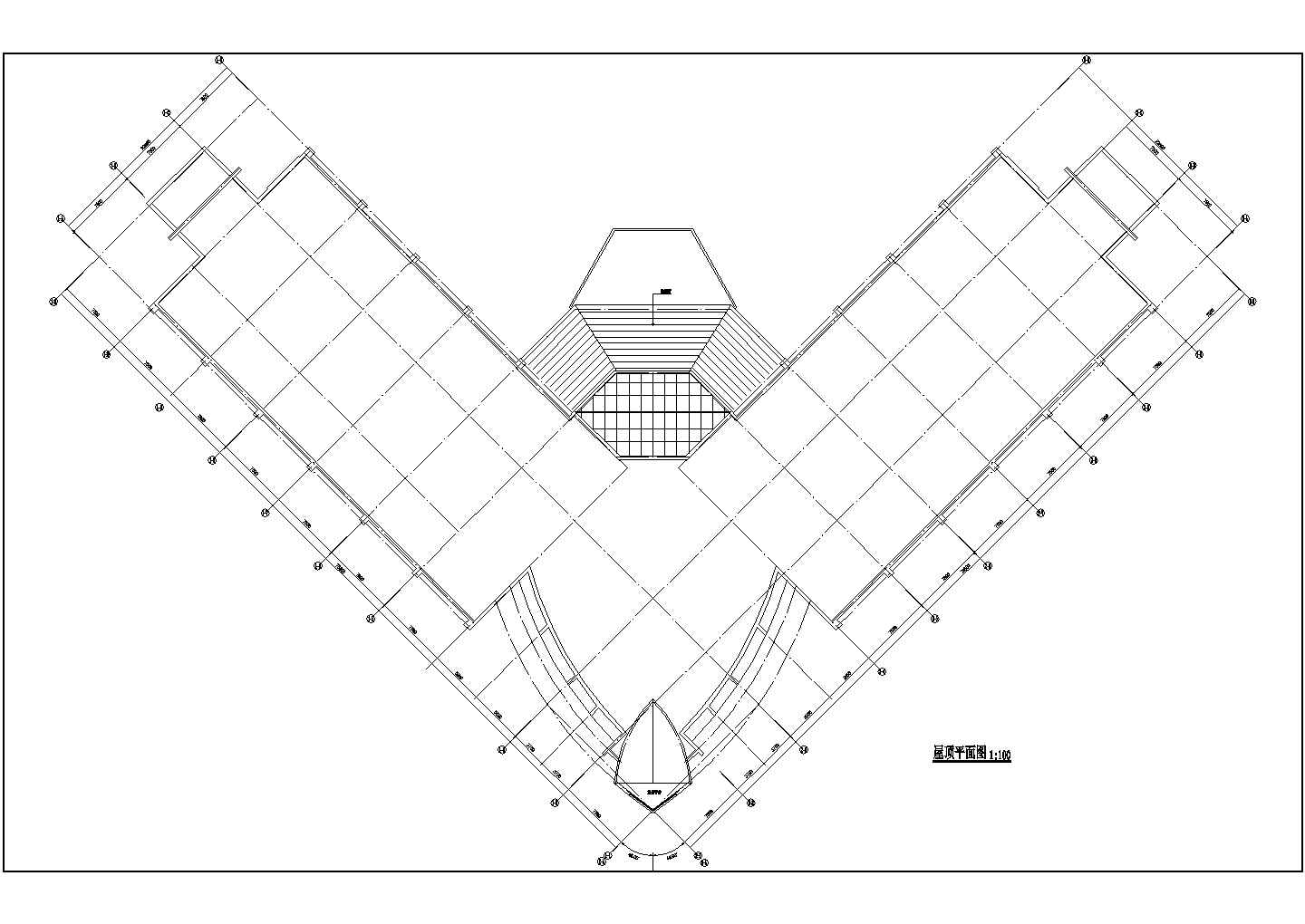 某地上二层框架结构滑雪俱乐部建筑方案图纸（高16米）
