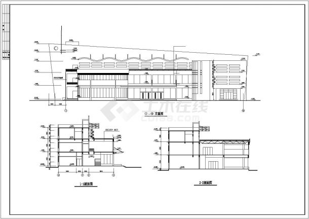 [广东省]某两层框架结构俱乐部建筑方案图（高12米）-图一