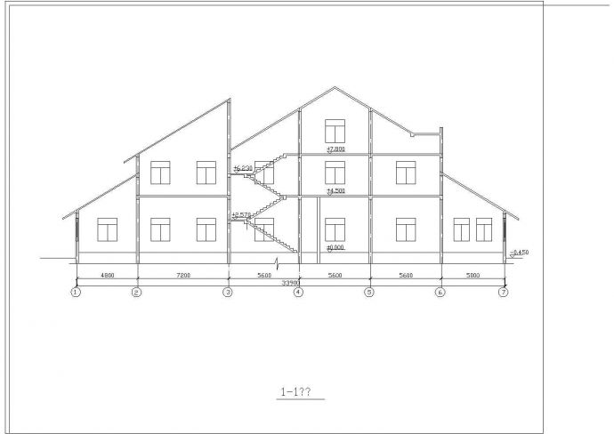 某三层砖混结构垂钓中心建筑方案图（高13米）_图1