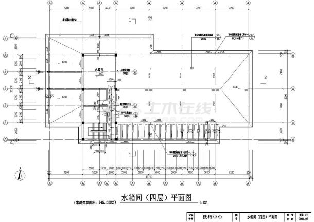 某三层框架结构洗浴中心建筑施工图（高16米）-图一