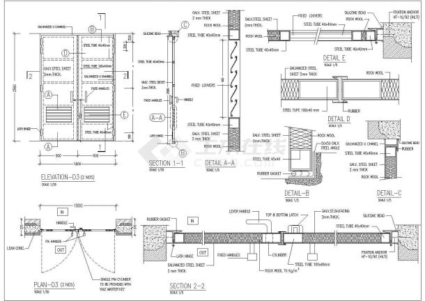 某变电站控制楼建筑施工图（英文图纸，共23张）-图二