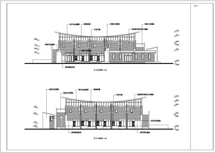 某两层桁架室内篮球馆建筑方案图（高11米）_图1