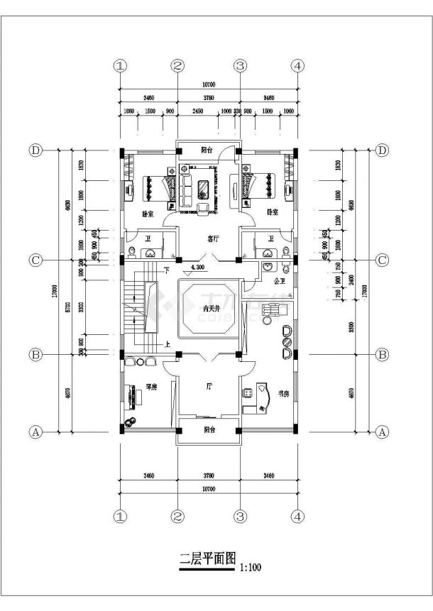 某三层砖混结构徽派建筑设计方案图（高12米）-图二