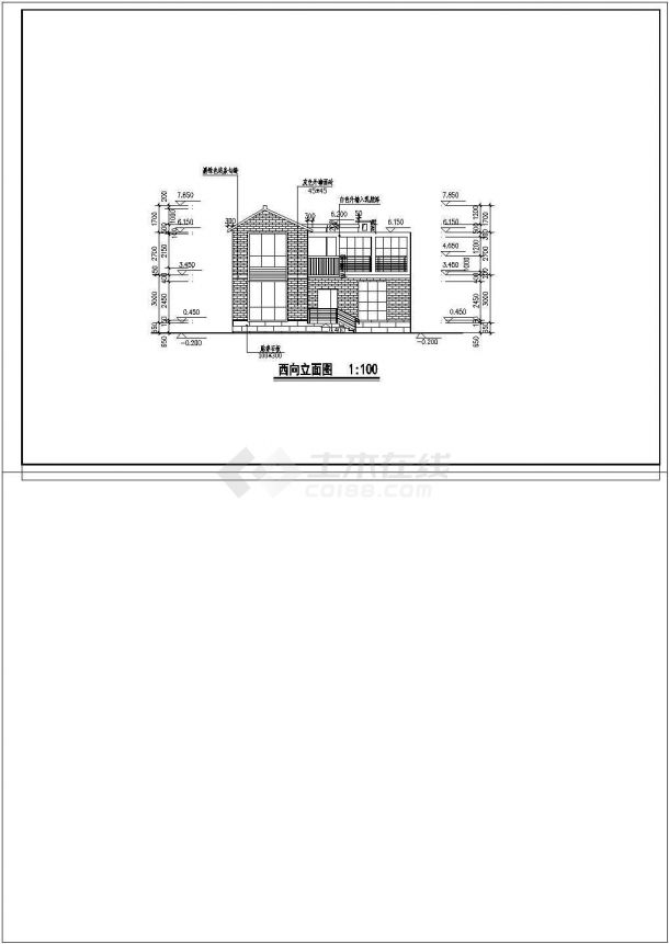 两层精致优雅型别墅建筑施工CAD图纸-图一