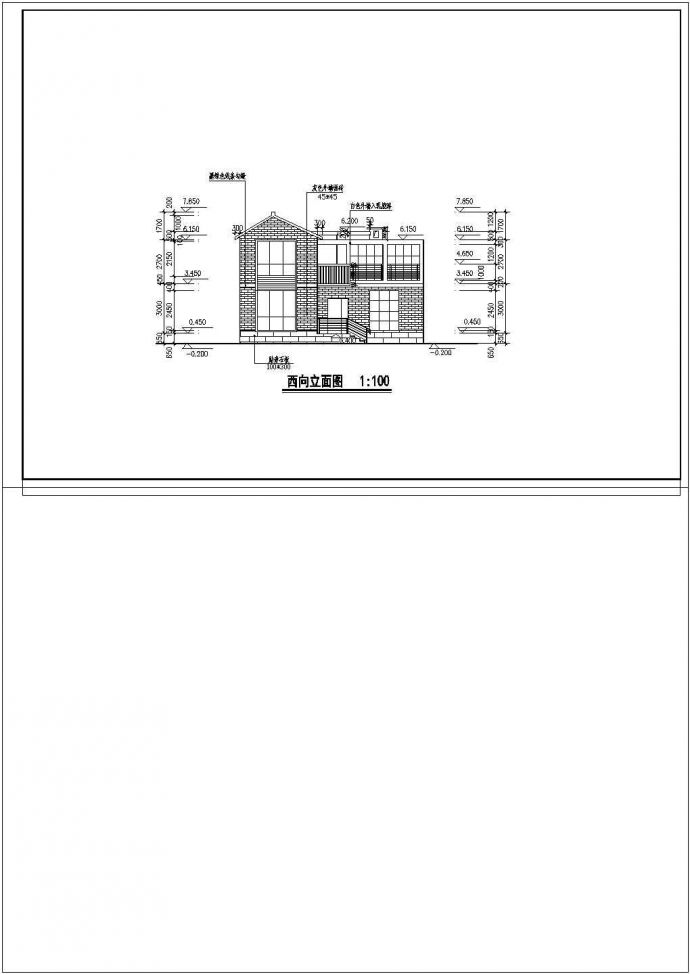 两层精致优雅型别墅建筑施工CAD图纸_图1