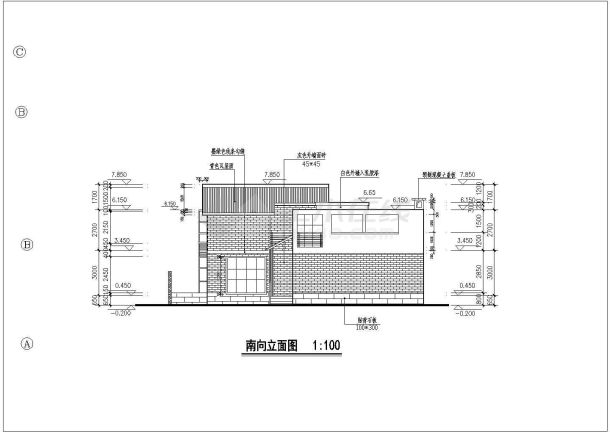 两层精致优雅型别墅建筑施工CAD图纸-图二