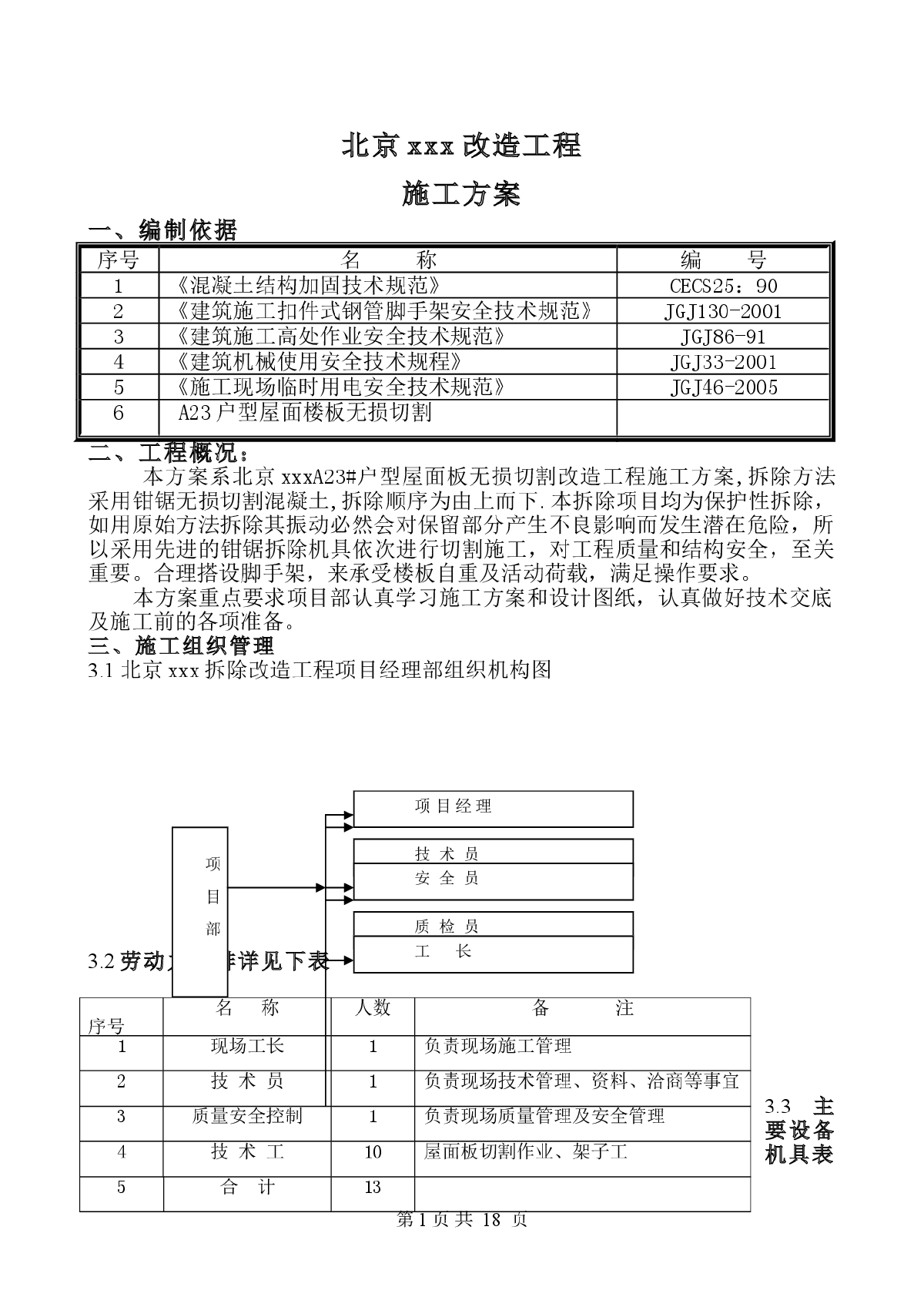 【北京】改造工程屋面板A23户型切割施工方案