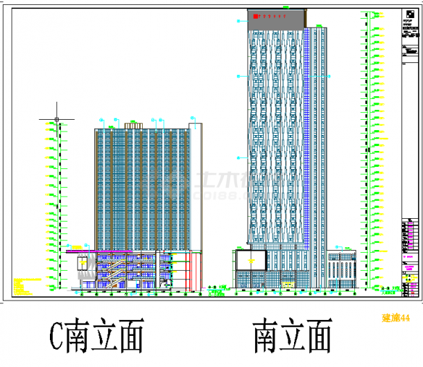 某18万平超高层综合建筑的建筑设计图纸（高146米）-图一