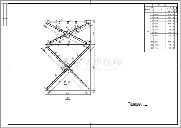 某40米钢结构带吊车车间结构设计施工图（门式刚架）-图一