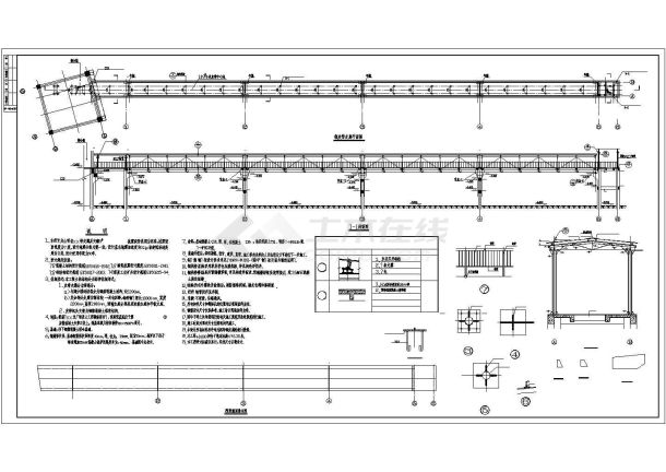 【山西】某89米钢桁架皮带走廊及支架结构设计图-图二