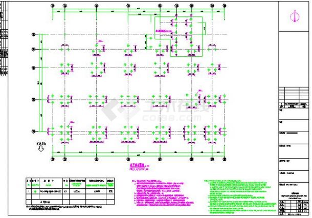 地上五层框架结构生产车间结构施工图-图一