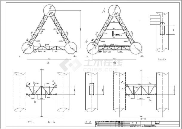 【宁波】某80m三管钢烟囱结构设计施工图（6度抗震）-图一