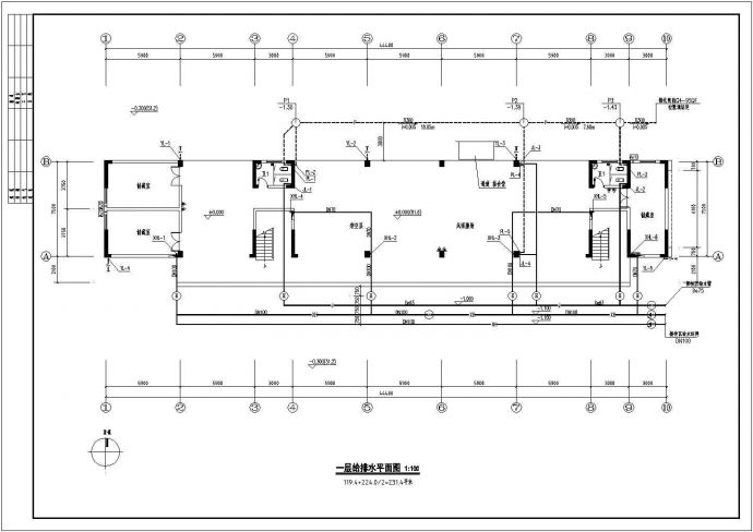 [湖南]某地上四层小学扩建工程给排水施工图（系统图详细）_图1
