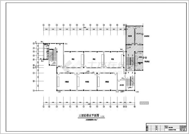 [湖南]某2564㎡地上四层小学综合用房给排水施工图-图二