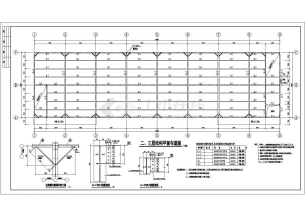 某四层钢框架结构别墅结构设计施工图（独立基础）-图一