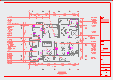 某地现代风格三室两厅住宅家装设计施工图（含效果图）-图二
