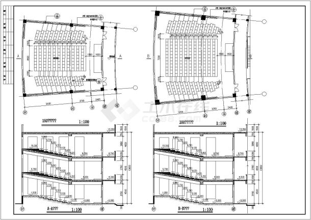 某交通学院建筑施工图（含阶梯教室设计，共37张）-图二