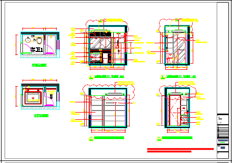 现代风格舒适三居室样板间室内装修CAD施工图-图二