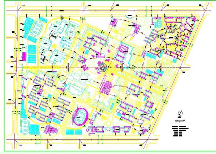 某地区小型高校新校区建筑设计规划图_图1