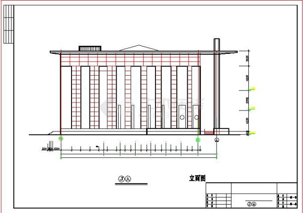 某四层坡屋顶图书馆建筑设计施工图-图二