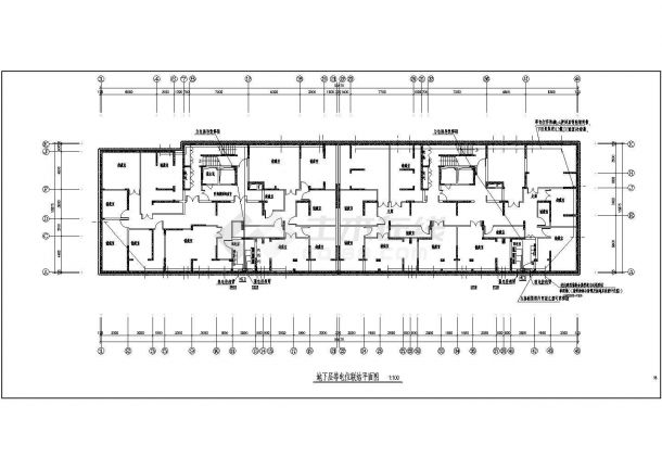 某地上二十层商住楼电气平面施工图（地下一层）-图一