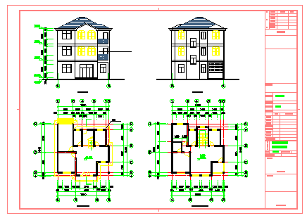 某地三层砖混结构新农村单家独院式别墅设计图_图1