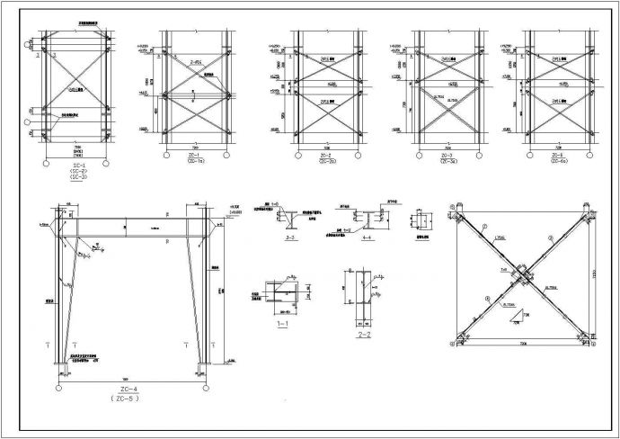 某带吊车带夹层钢结构厂房结构设计施工图_图1
