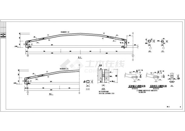 【沧州】某单层混凝土结构生产车间结构设计施工图纸-图一