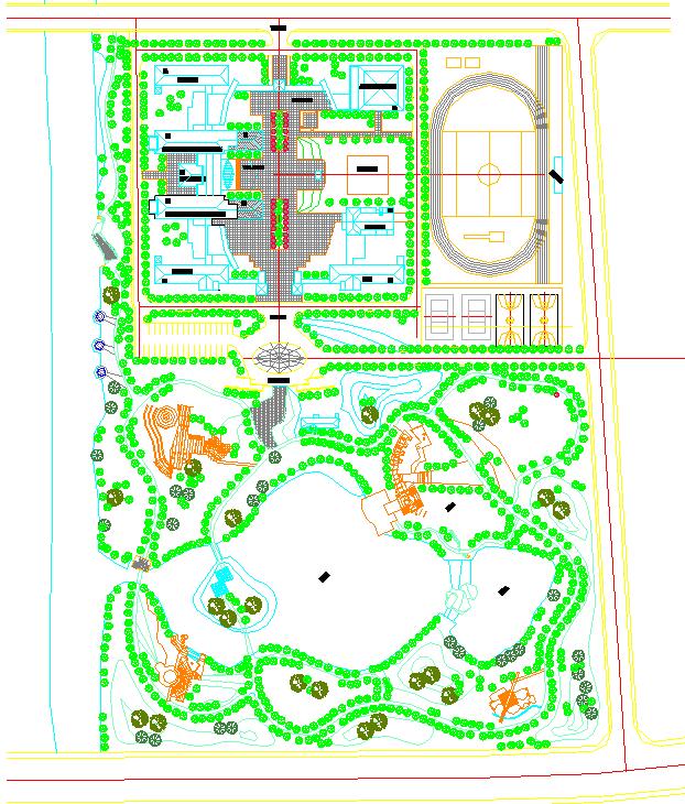某地区一套小学建筑设计详细施工总图_图1