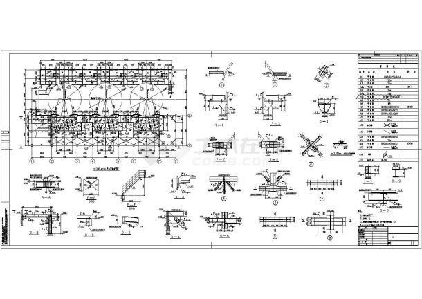 某钢铁公司热风炉框架及平台结构设计图-图一