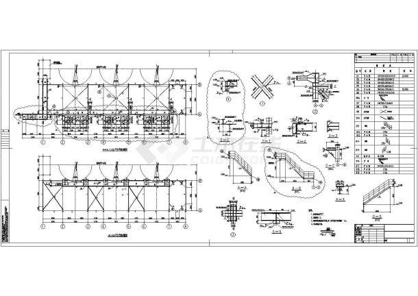某钢铁公司热风炉框架及平台结构设计图-图二