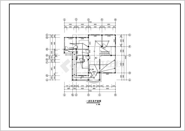 某地上两层小别墅电气施工图纸（三级负荷，8张图纸）-图一