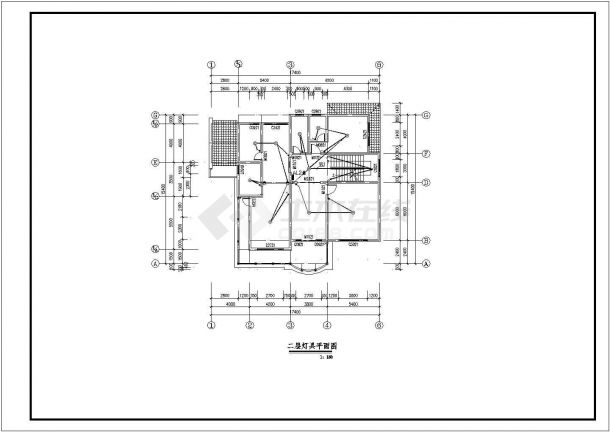 某地上两层小别墅电气施工图纸（三级负荷，8张图纸）-图二