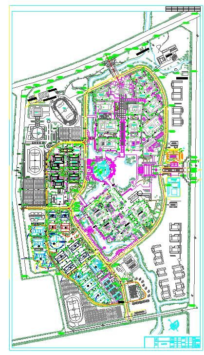 某地区小型校区规划平面图（详细）-图一