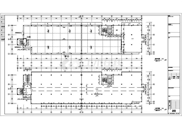 某工艺厂六层厂房建筑施工图，共6张cad图-图一