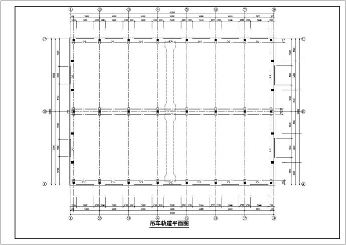 1295平方米42米长单层车间建筑设计图纸_图1