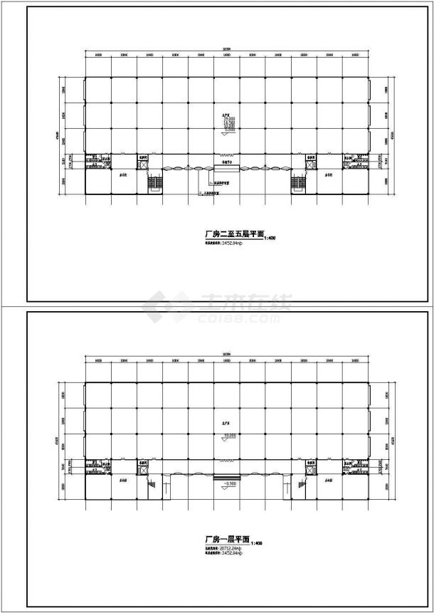 现代风格某厂房方案设计图（共4张cad图）-图一