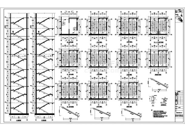24层框架核心筒结构商住楼结构施工图-图一