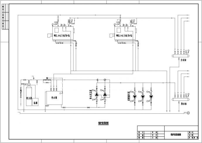 承压热水锅炉系统设计cad图纸_图1