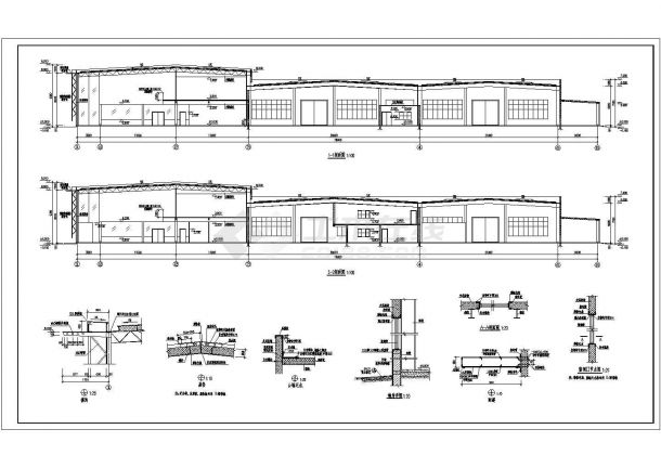 某地二层坡顶汽车展厅建筑设计施工图-图二