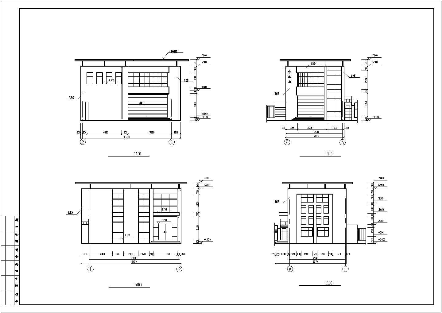 某二层框架结构住宅楼建筑设计施工图