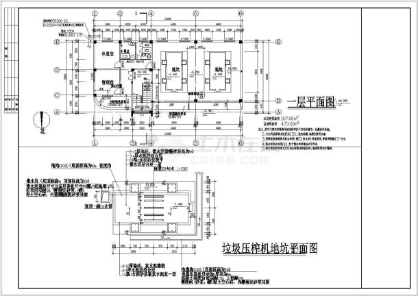 某473㎡小区二层垃圾转运站图纸及（高10米）-图二